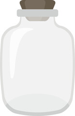 Empty glass bottle cartoon illustration