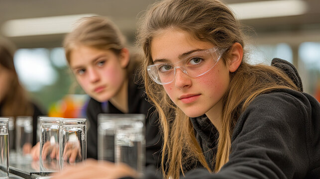 Young Students Engaged in a Hands-On Science Experiment in a Bright Classroom During a School Day