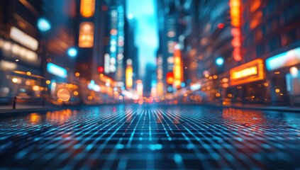 Futuristic Cityscape at Night: A Digital Metropolis