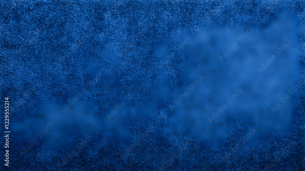 Poster deep blue textured background creates a soft, luxurious feel with subtle depth and gradient