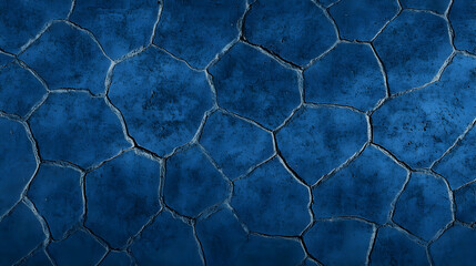 Dark Blue Cracked Surface Texture Forms a Geometric Pattern Background Perfectly