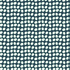 Seamless pattern with green dots on a dark blue background.