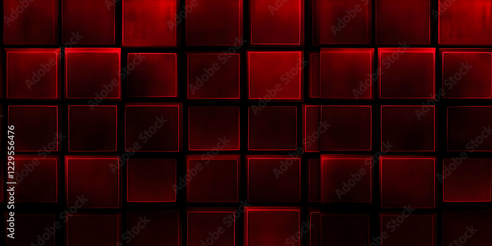 Poster red glowing squares form a modern abstract background with subtle textures beautifully.