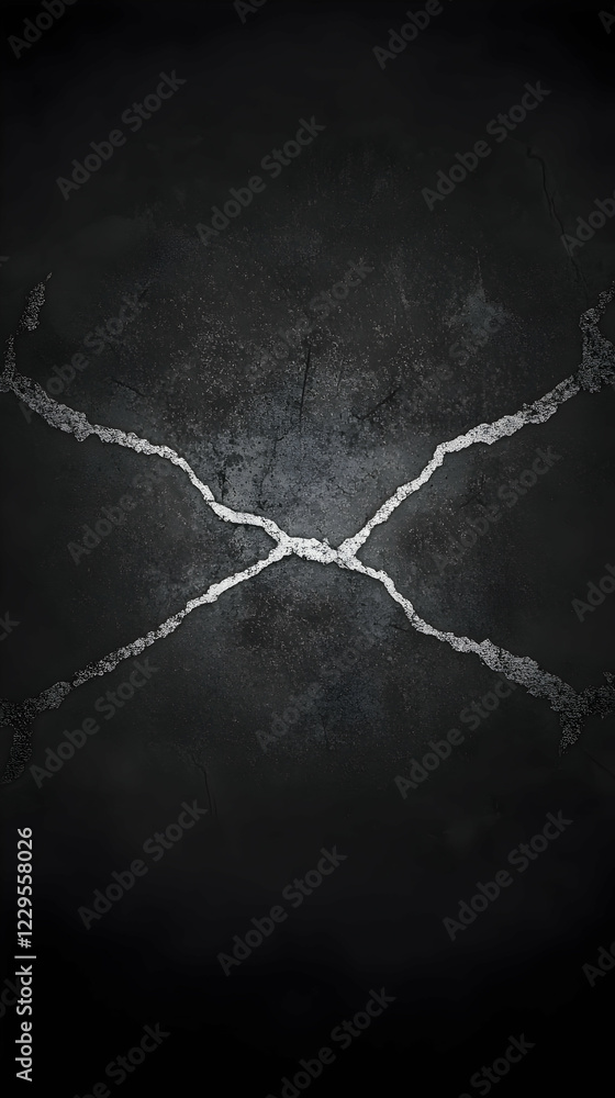 Poster abstract dark background with silver cracks illustrates distressed texture in a dark and moody scene