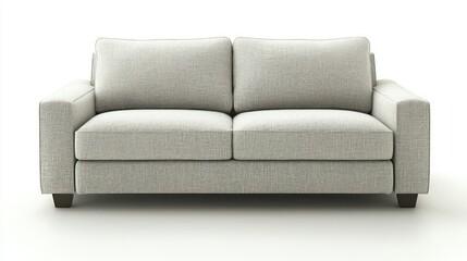 Modern gray sofa on white background, studio shot, ideal for furniture ads