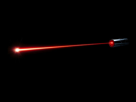 Red Laser Beam Shoots Across a Dark Background from a Device with Precision and Power.
