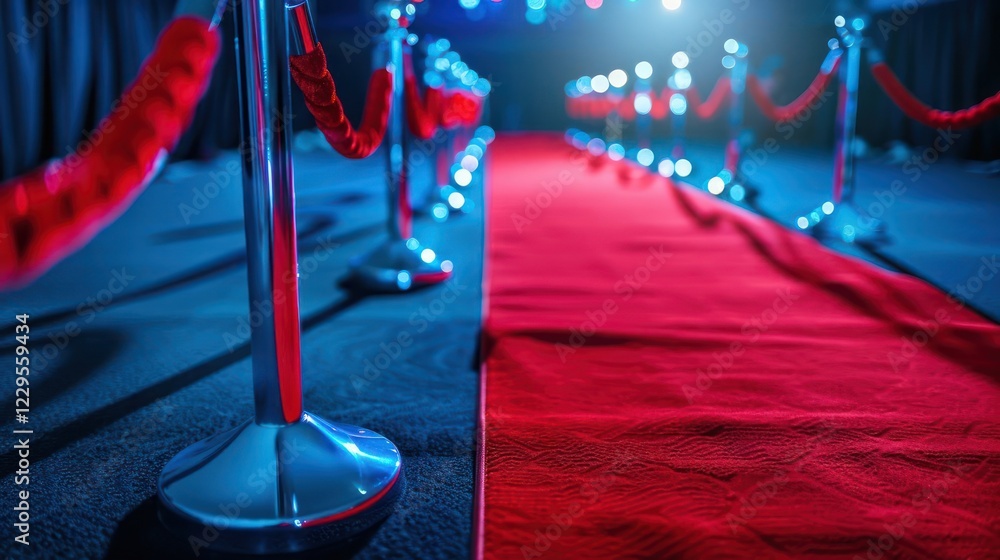 Aufkleber red carpet event with ropes and lights, creating a glamorous atmosphere for attendees