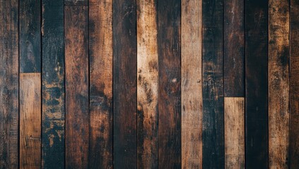 Textured wooden wall displays various shades of brown and natural patterns in a rustic setting
