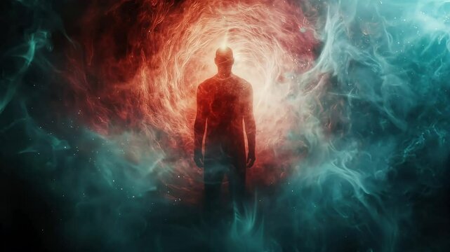 Man Stands At Threshold Of Cosmic Energy