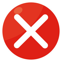 バツ印マークのアイコンイラスト　赤