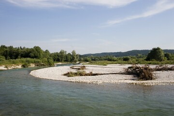 Isar river Geretsried Upper Bavaria Germany