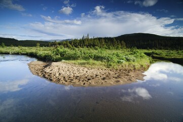 River bend, Jotunheimen National Park, Norway, Scandinavia, Europe