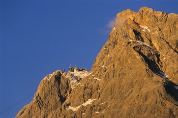 Top station of the Tyrol mountain railway going up to Mt. Zugspitze, Tyrol, Austria, Europe