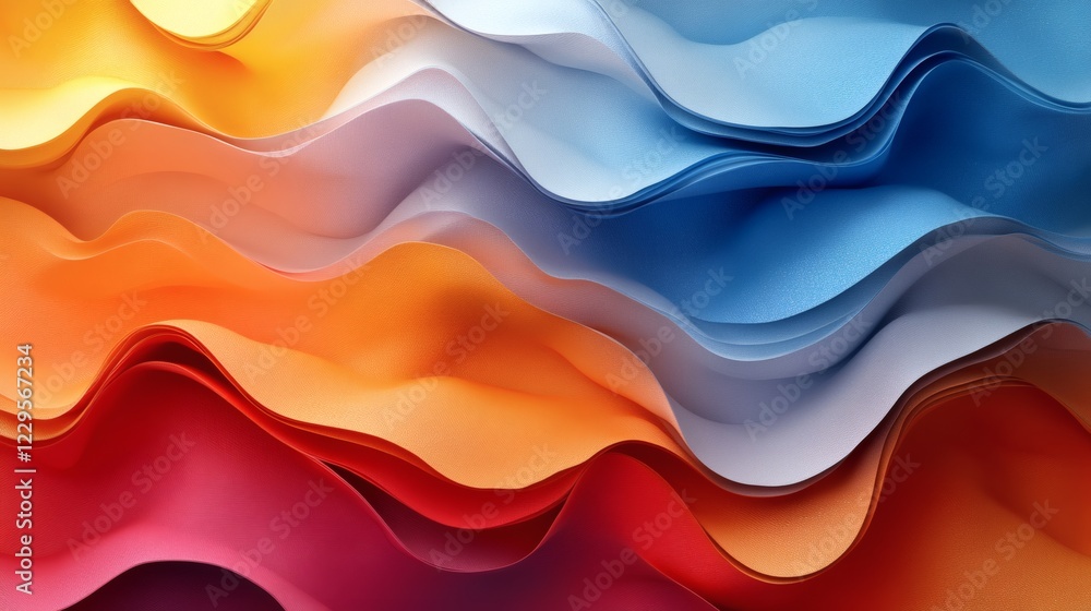 Poster abstract 3d background flowing lines and geometric patterns in a vibrant color palette for a sleek a