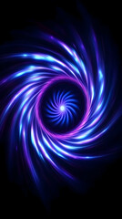Abstract Swirling Light Vortex Creates a Dynamic and Vibrant Focal Point with Purple and Blue Hues