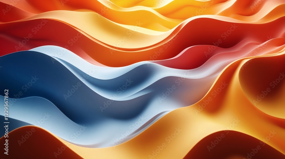 Poster abstract 3d background flowing lines and geometric patterns in a vibrant color palette for a sleek a