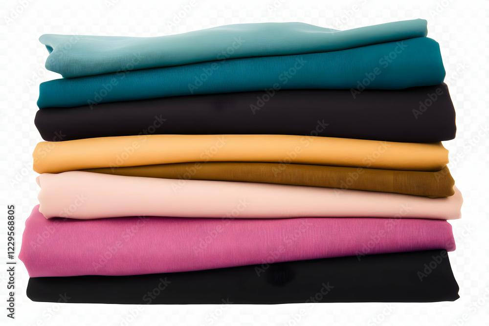 Aufkleber a stack of colorful fabrics folded neatly creates a vibrant textured display with elegance