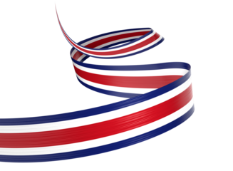3d Flag Of Costa Rica 3d Shiny Waving Ribbon Flag Isolated On White Background 3d Illustration