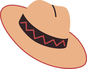 Panama Hat Vector Illustration On Transparent Background