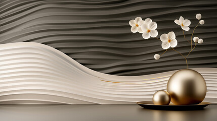 Japanese-Inspired Minimalist Interior with Gold Accents