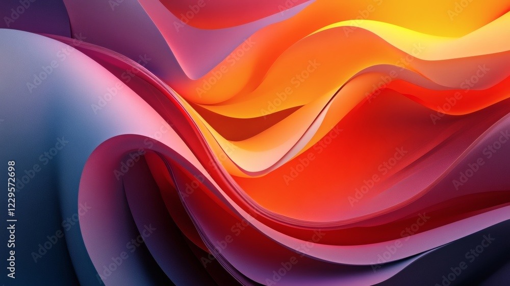 Poster abstract art design featuring dynamic 3d background with bold shapes and smooth gradients for a visu