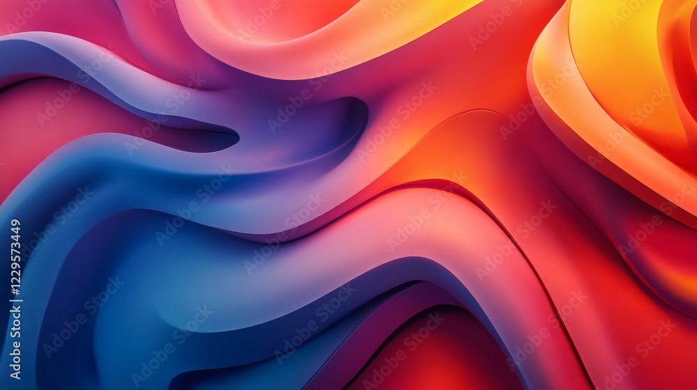 Poster abstract art design featuring dynamic 3d background with bold shapes and smooth gradients for a visu