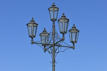 Street light, marketplace of Heide, Dithmarschen district, Schleswig-Holstein, Germany, Europe