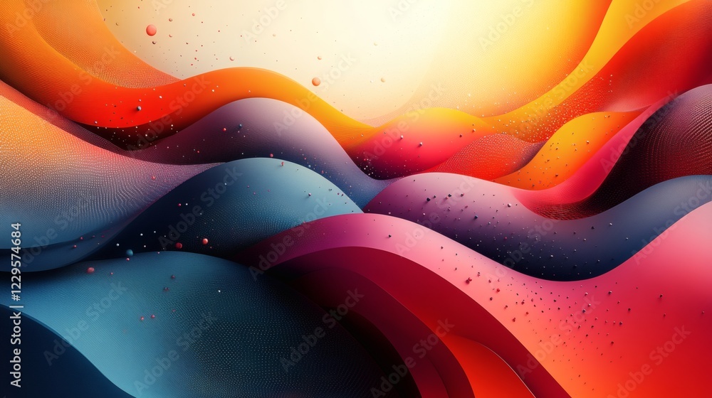 Poster abstract art design a 3d background featuring dynamic shapes vibrant colors and intricate patterns f