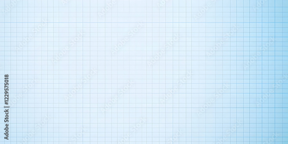 Poster close-up of light blue graph paper shows grid pattern with precisely drawn lines and subtle texture