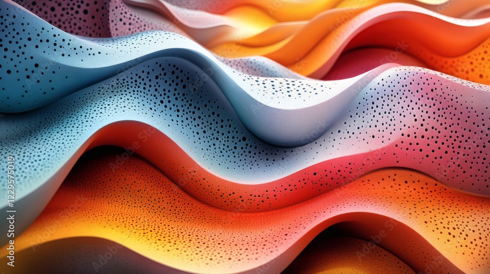 Poster abstract art design a 3d background featuring dynamic shapes vibrant colors and intricate patterns f