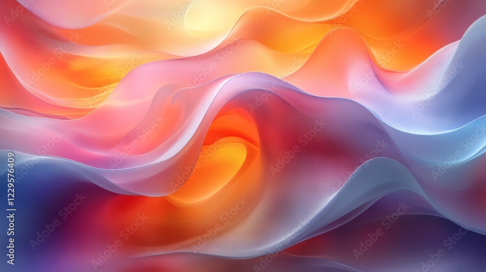 Poster abstract art design a complex 3d background of smooth shapes and rich color gradients creating a mod