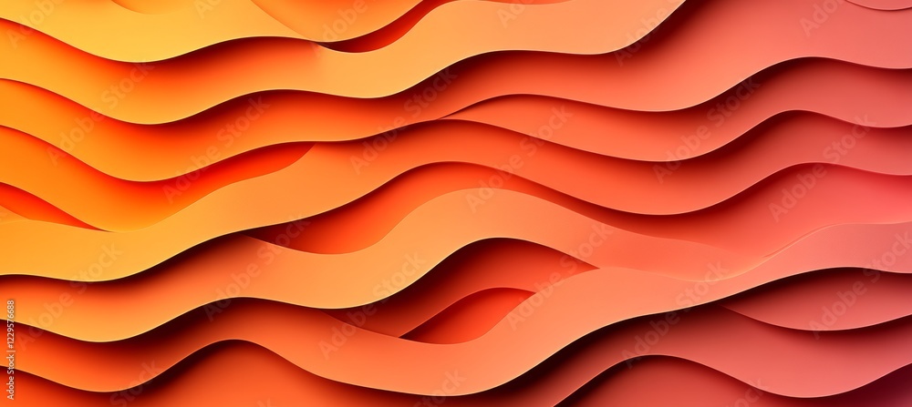 Poster abstract red and pastel pink gradient, 3d low poly style with wave texture pattern background.