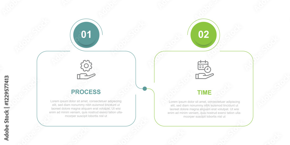 Poster 2 column line connected with icons suitable for business infographic template 