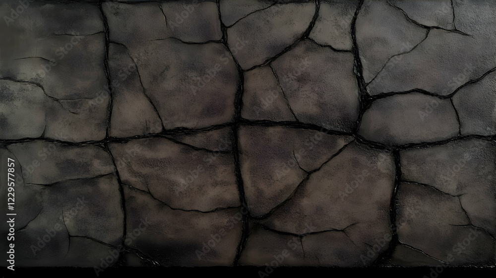 Aufkleber dark cracked surface texture forms a detailed and intricate pattern across the image.