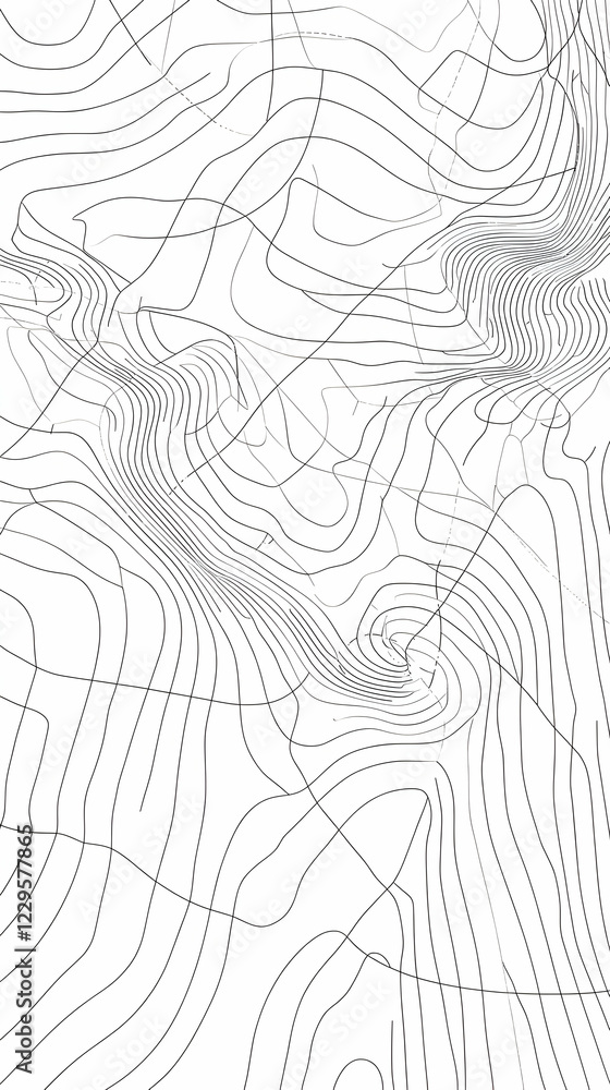 Poster Abstract Topographic Lines Background Creates a Dynamic Visual Flow with Smooth Curves