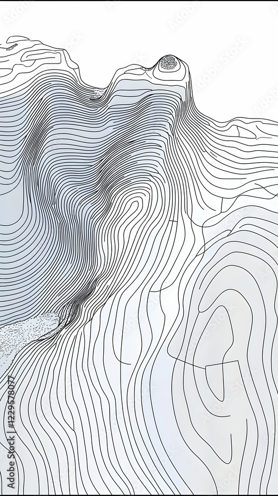 Aufkleber abstract topographic contour lines form an intricate landscape pattern with subtle color variations.