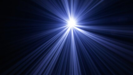 Abstract Blue Light Rays Burst Background