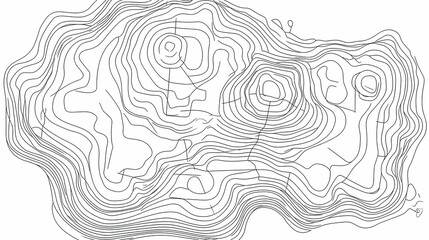 Contour Lines Form an Abstract Topographic Map Depicting Elevation and Terrain with Curves and Patterns