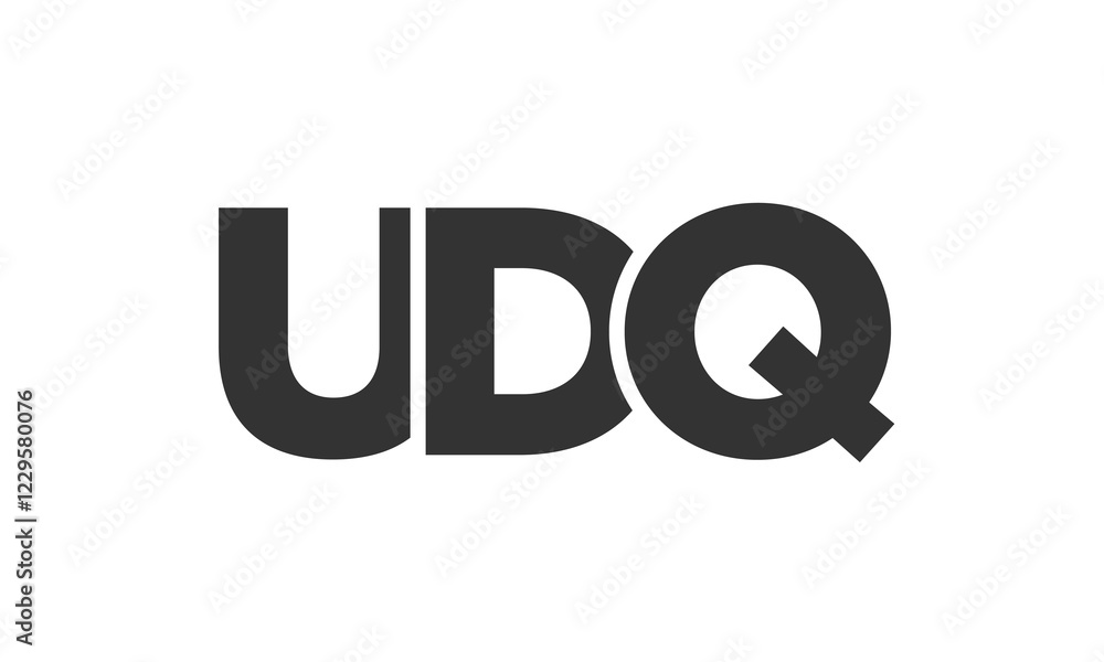 Poster udq logo design template with strong and modern bold text. initial based vector logotype featuring s
