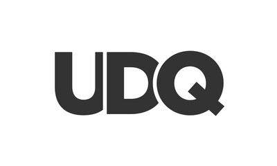 UDQ logo design template with strong and modern bold text. Initial based vector logotype featuring simple and minimal typography. Trendy company identity.