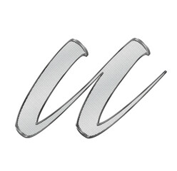 Silver, small 3D letter with metal mesh inside