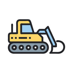 Bulldozer Icon Construction Equipment Design