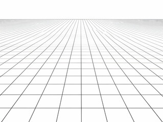 Perspective Grid Creates a Three-Dimensional Plane on a White Background, Suitable for Architectural Design.