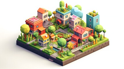 Urban Garden isometric 3D