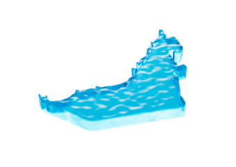 Water Ice Map Of Dubai Global Warming Melting Glacier In Deep Ocean Blue Water 3d Illustration