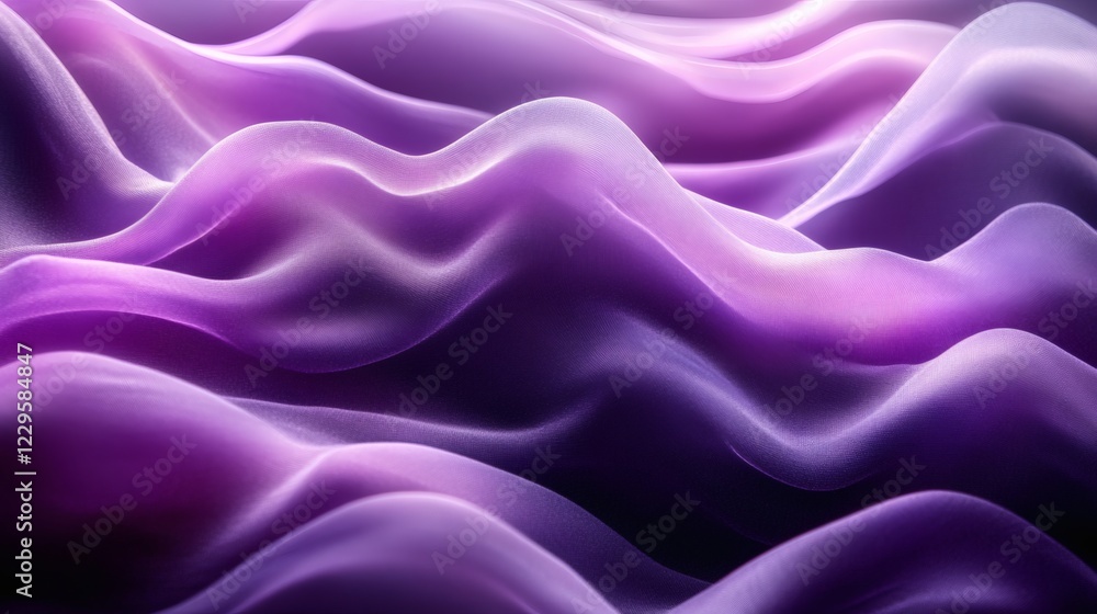 Poster abstract background deep purple and gray with smooth flowing waves and a grainy noise texture perfec