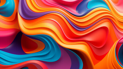 Obraz premium colorful abstract wavy background fluid shapes vibrant colors 3d rendering modern design element