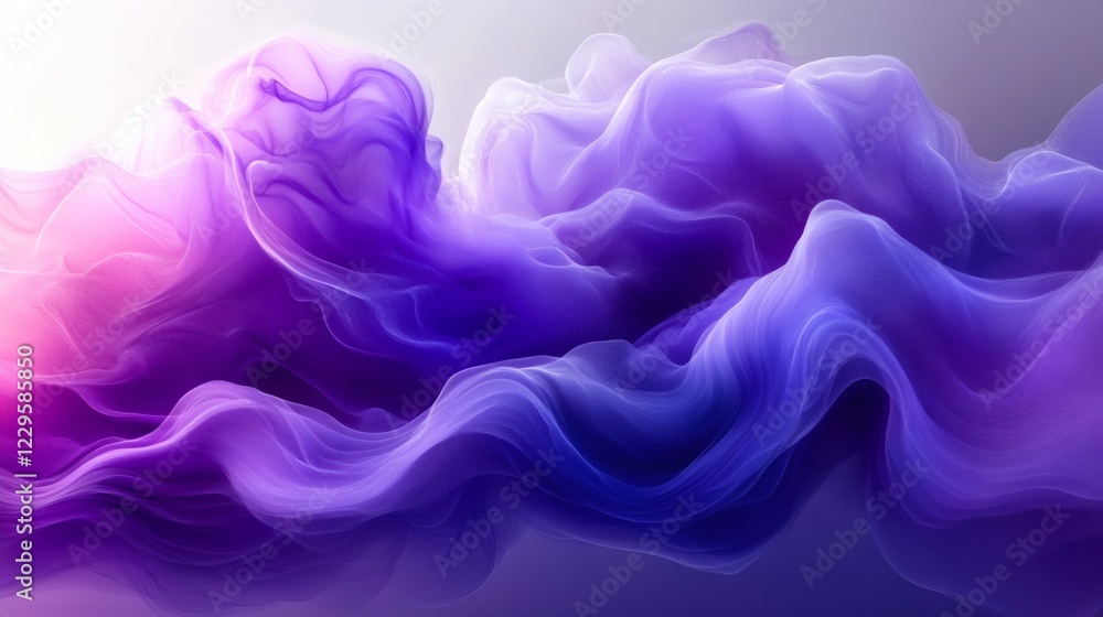 Poster abstract background deep purple and gray with smooth flowing waves and a grainy noise texture perfec