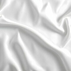Fototapeta premium Smooth White Silk Fabric Flows Gently, Creating Elegant Drapes and Soft Folds for a Luxurious Background