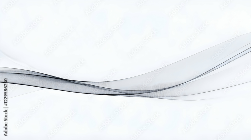 Poster abstract gray wavy lines flowing smoothly on a white background creates a minimalist design.